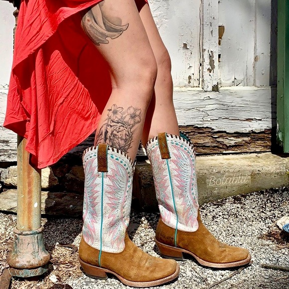 Ariat Shoes - ARIAT ATS Tall Brown White Cowboy Western Boots